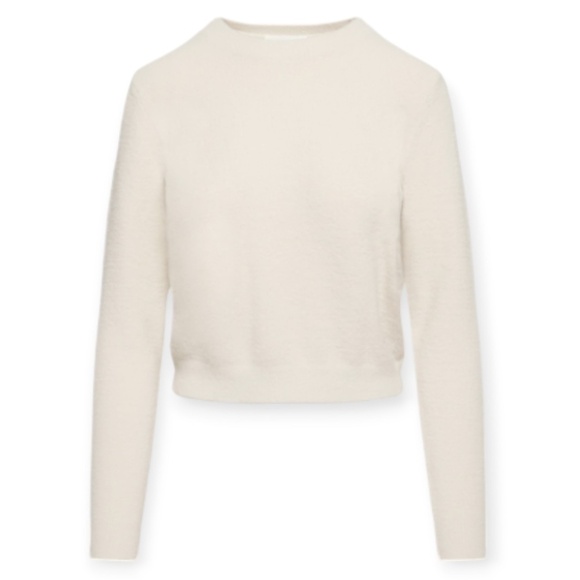 Aritzia Wilfred Hush Knit Meadow Sweater Chenille Crew Birch Cream SZ Medium - Picture 4 of 15